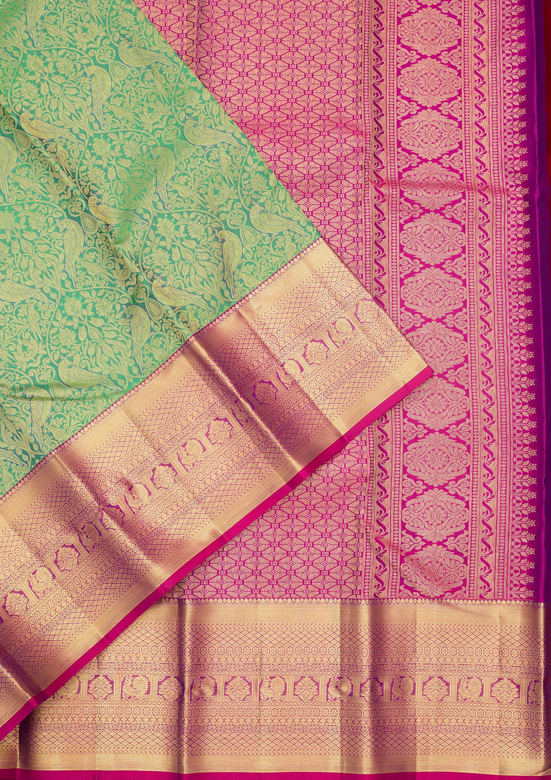 Rama Green Kanjivaram Pure Silk Saree