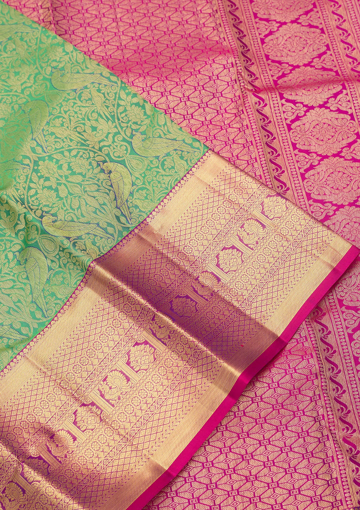 Rama Green Kanjivaram Pure Silk Saree