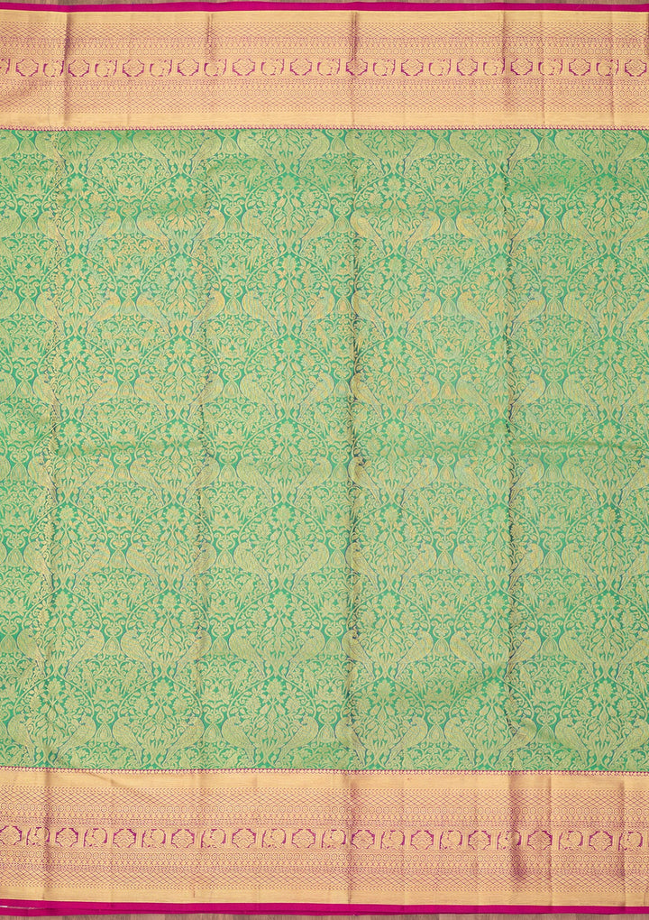 Rama Green Kanjivaram Pure Silk Saree