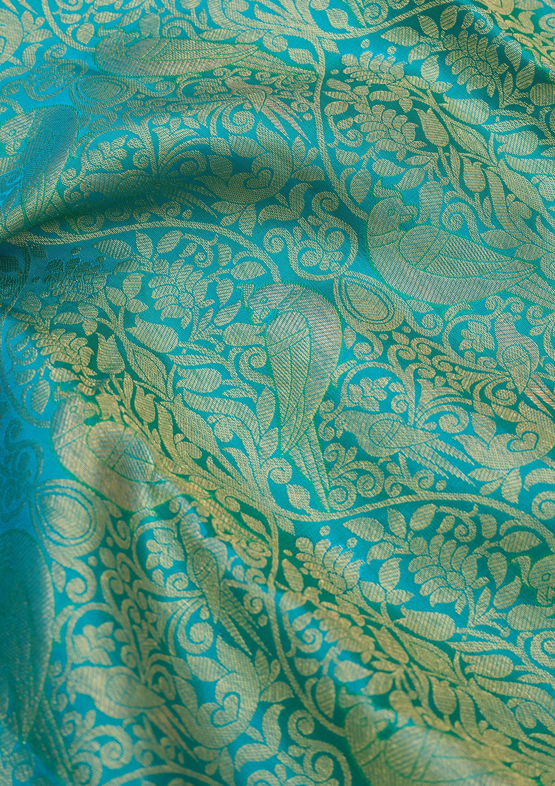 Turquoise Blue Kanjivaram Pure Silk Saree