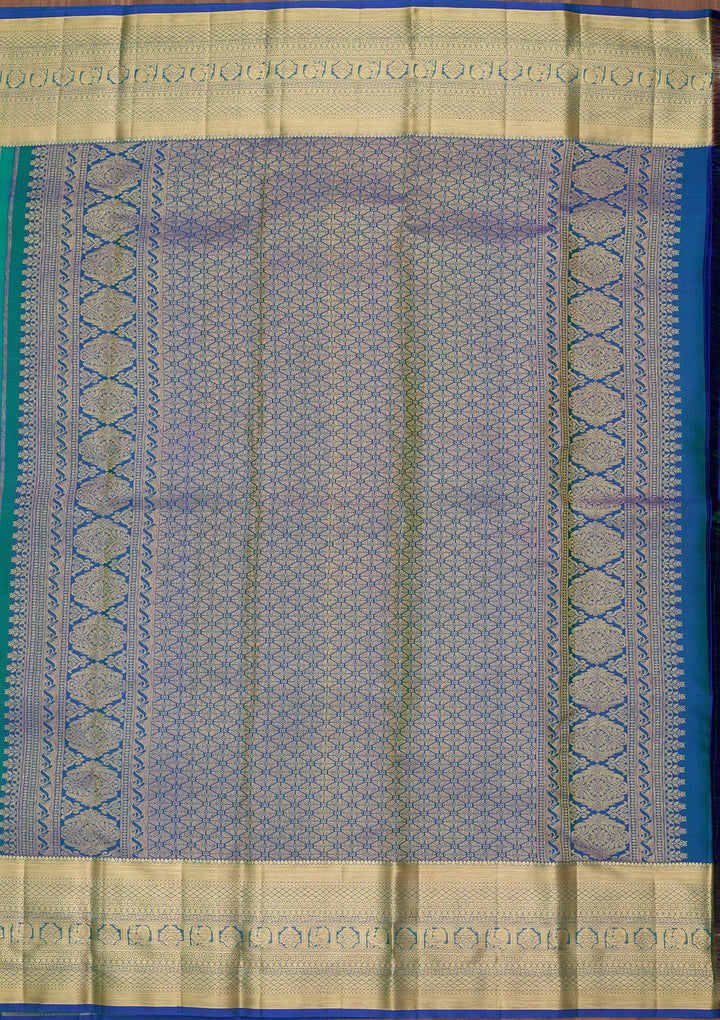 Turquoise Blue Kanjivaram Pure Silk Saree