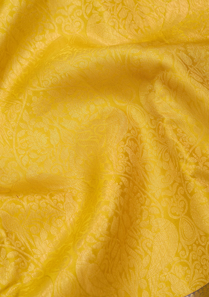 Yellow Kanjivaram Pure Silk Saree