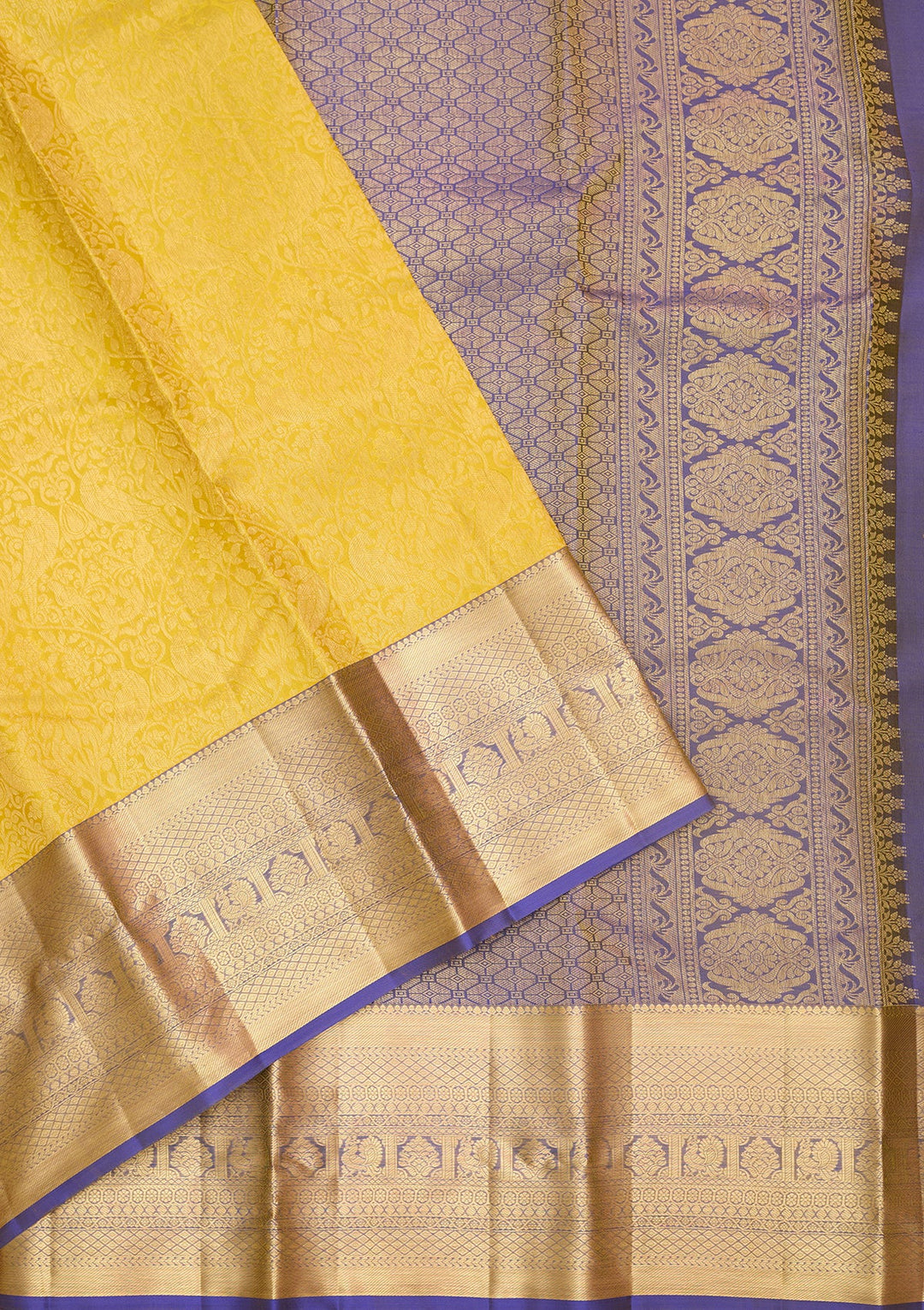 Yellow Kanjivaram Pure Silk Saree