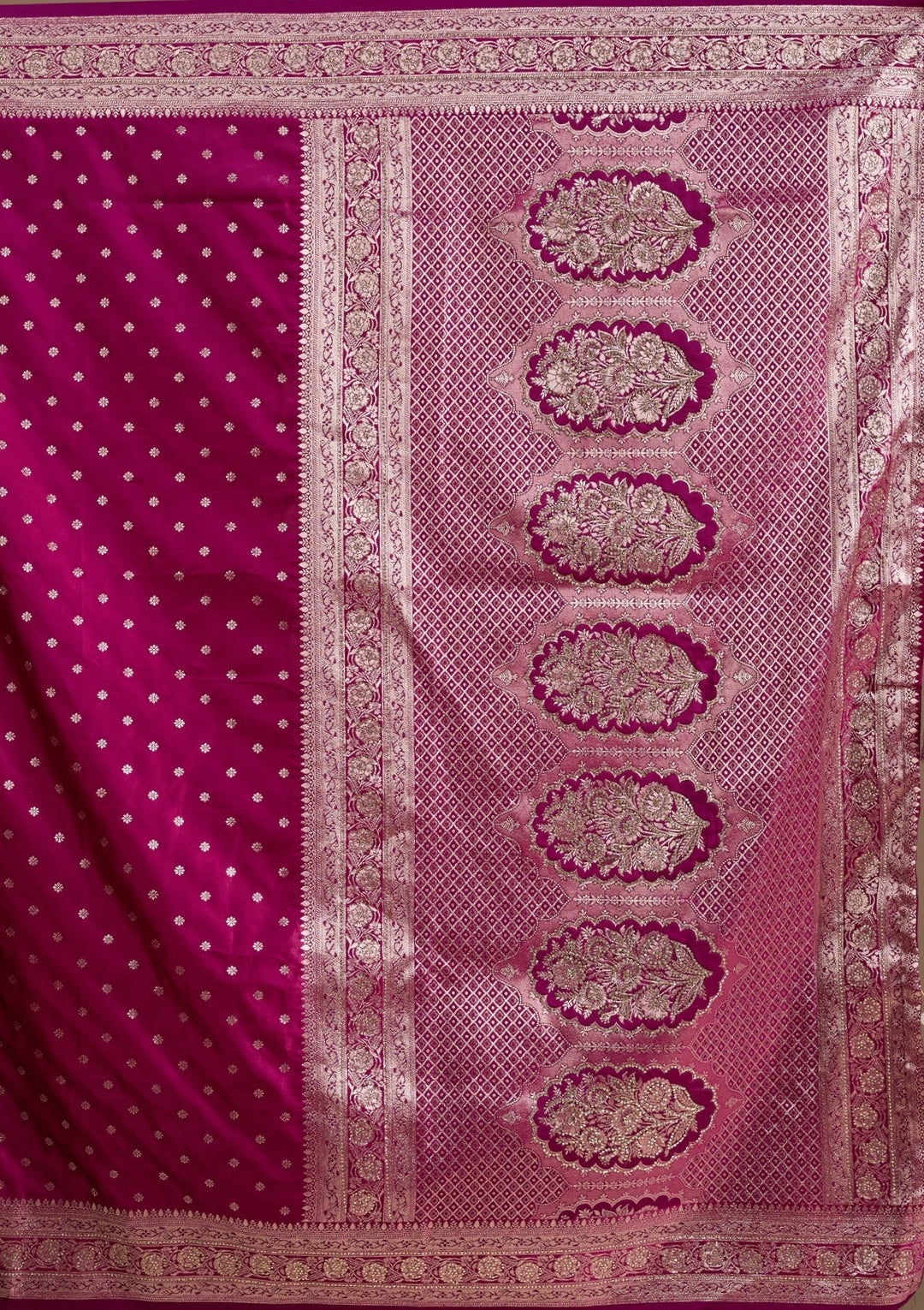 Wine Stonework (Gold) Art Silk Saree