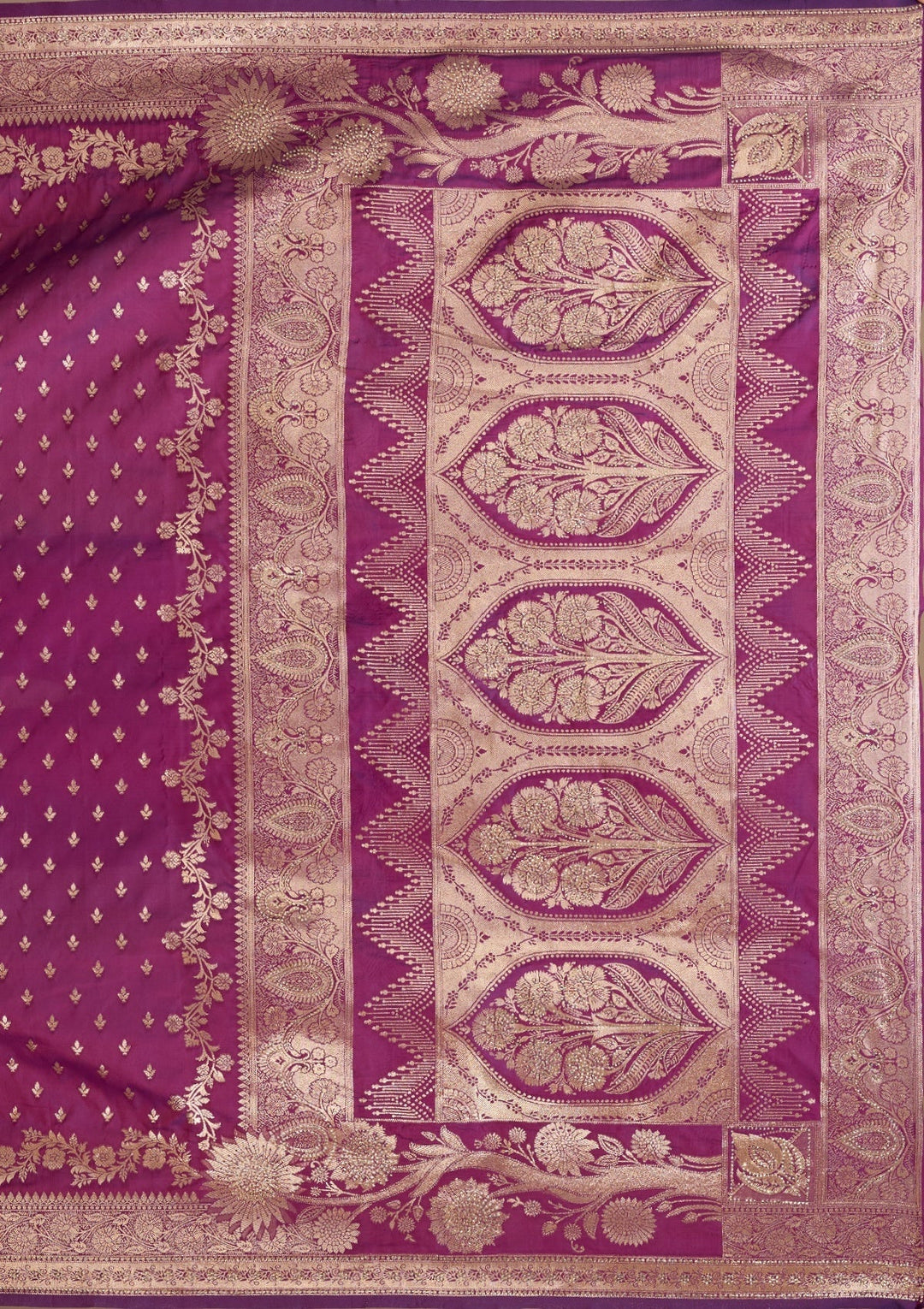Purple Stonework (Gold) Art Silk Saree