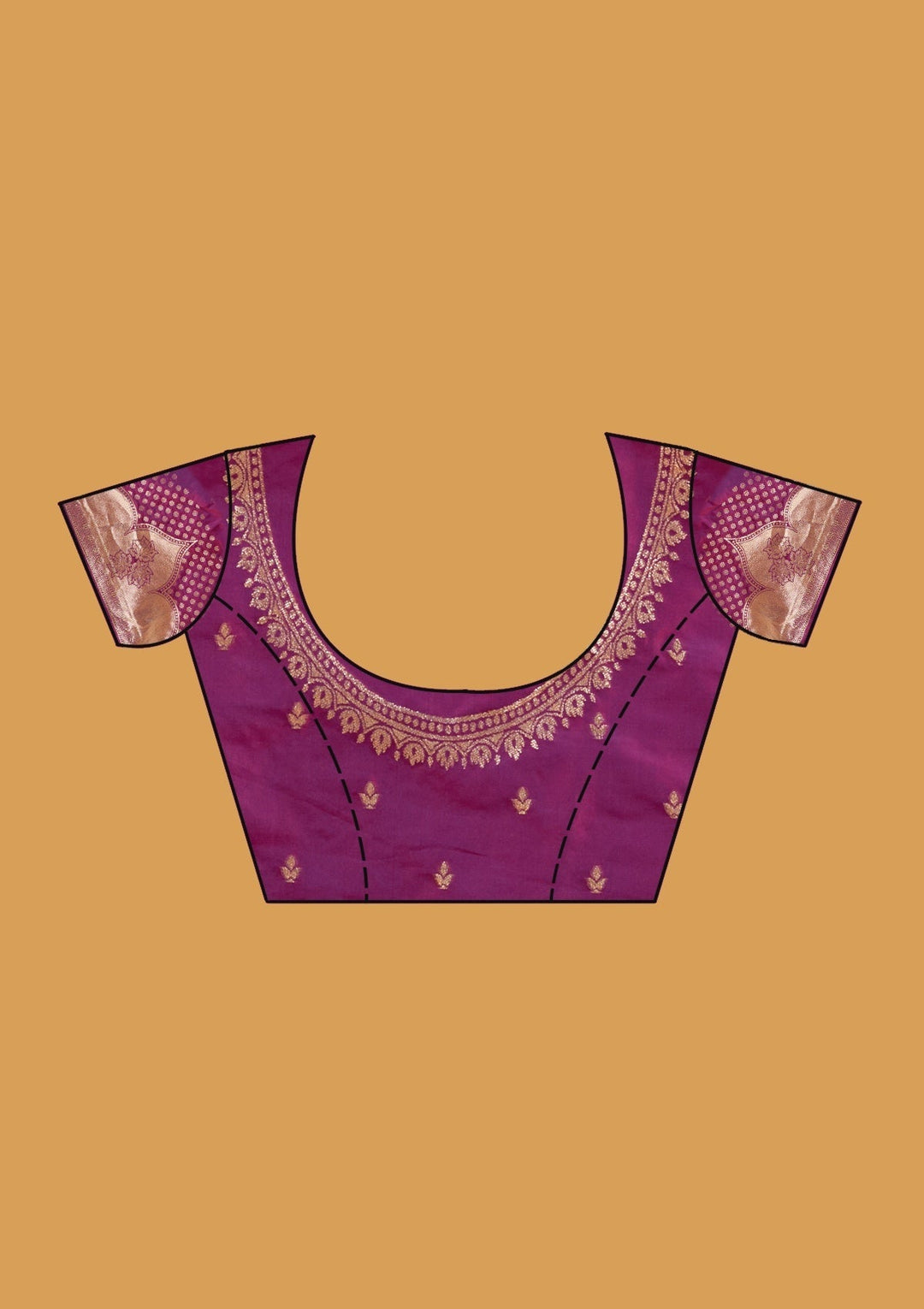 Purple Stonework (Gold) Art Silk Saree