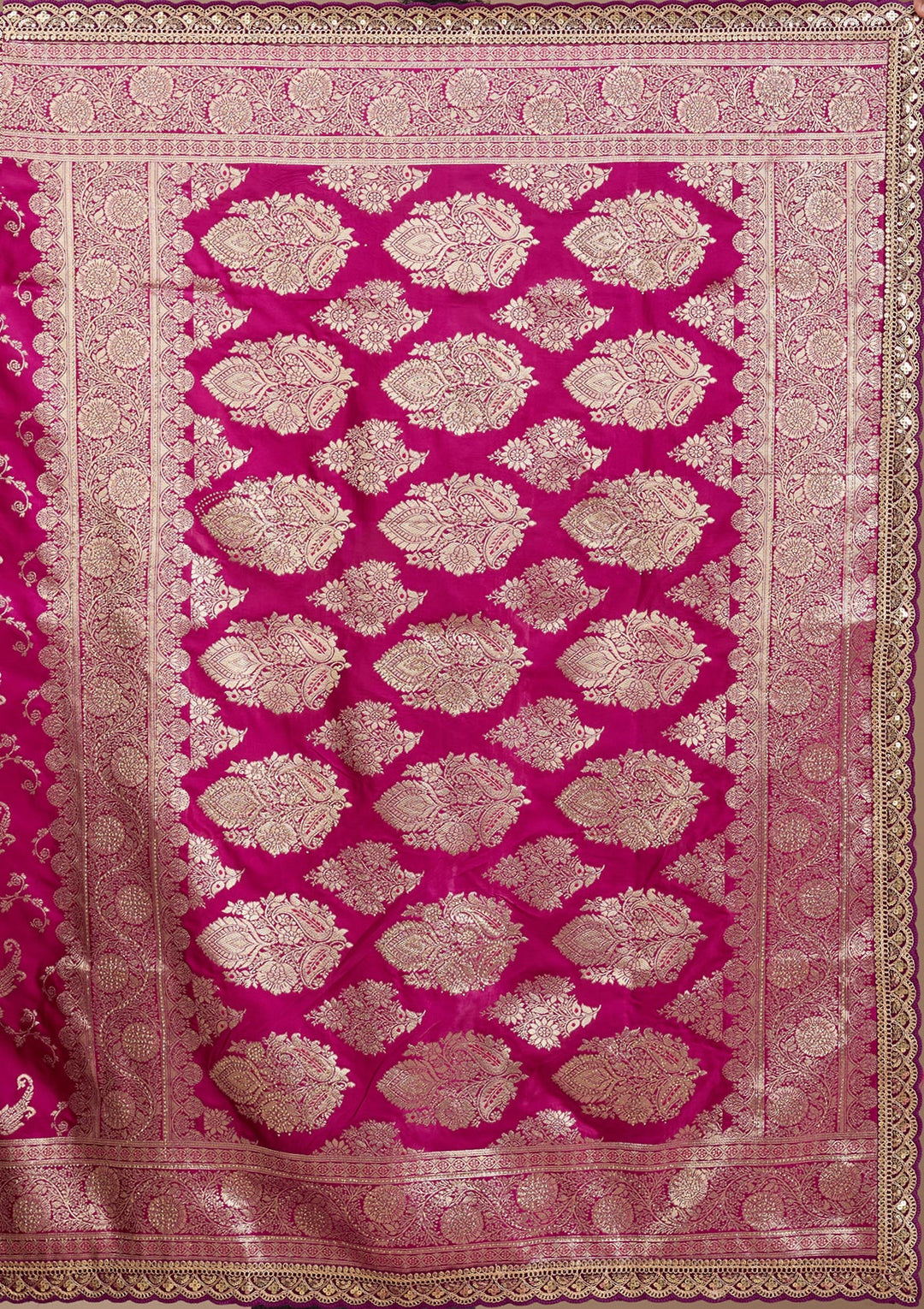Wine Stonework (Gold) Art Silk Saree