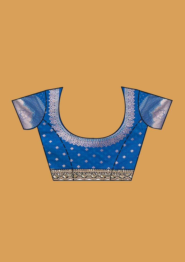 Royal Blue Stonework (Gold) Art Silk Saree