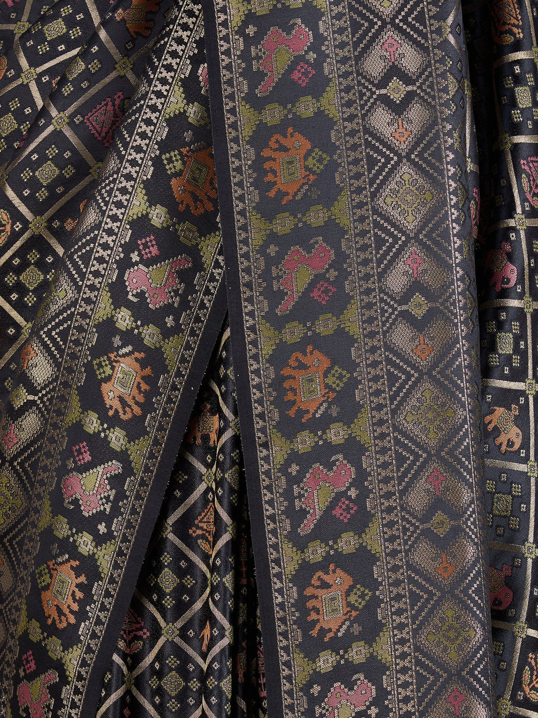 Black Patola Art Silk Saree