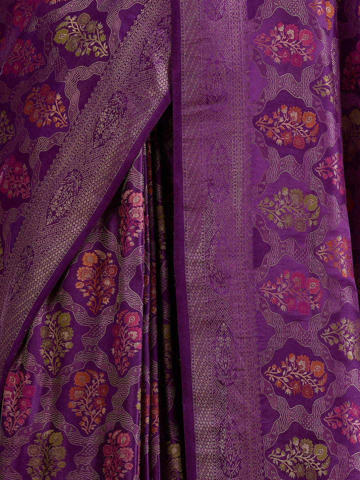Purple Banarasi Art Silk Saree