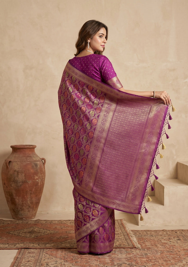 Purple Banarasi Art Silk Saree