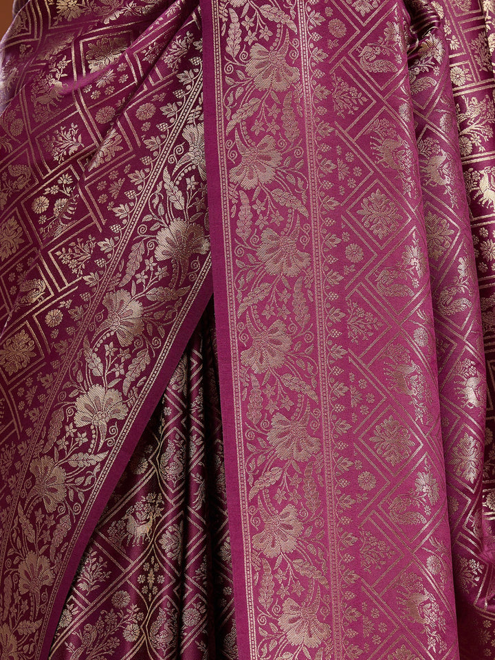 Wine Patola Art Silk Saree