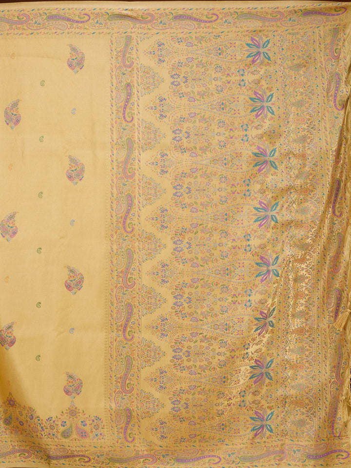 Gold Silk Buti Saree With Matching Blouse Piece