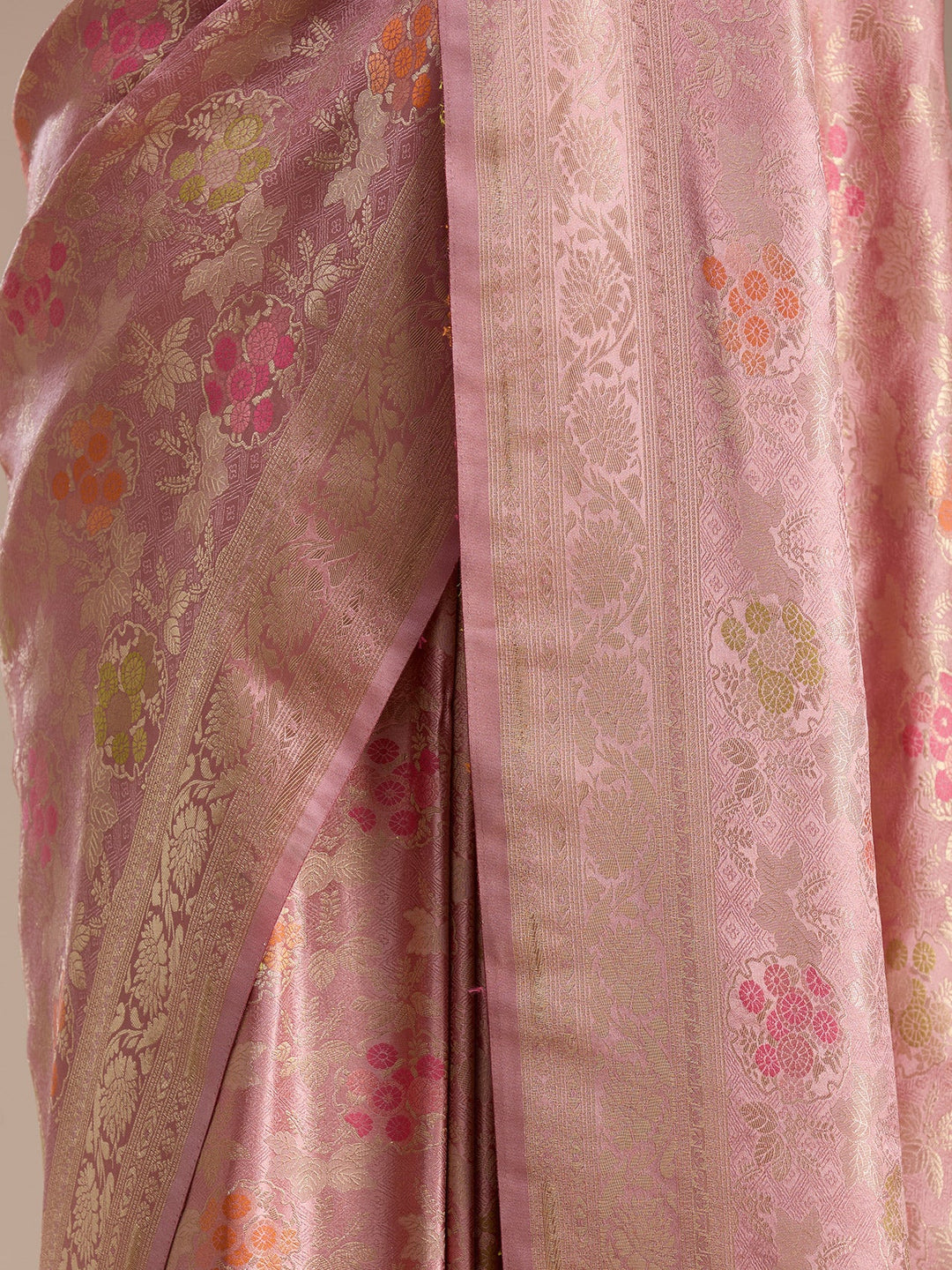 Onion Pink Banarasi Art Silk Saree
