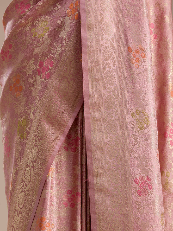 Onion Pink Banarasi Art Silk Saree
