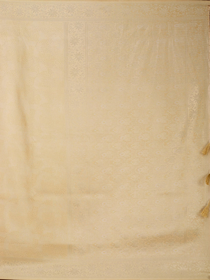 Gold Silk Jaal Saree With Matching Blouse Piece
