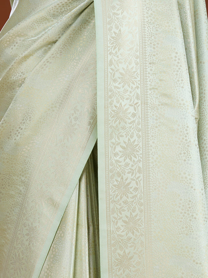 Pista Green Banarasi Art Silk Saree