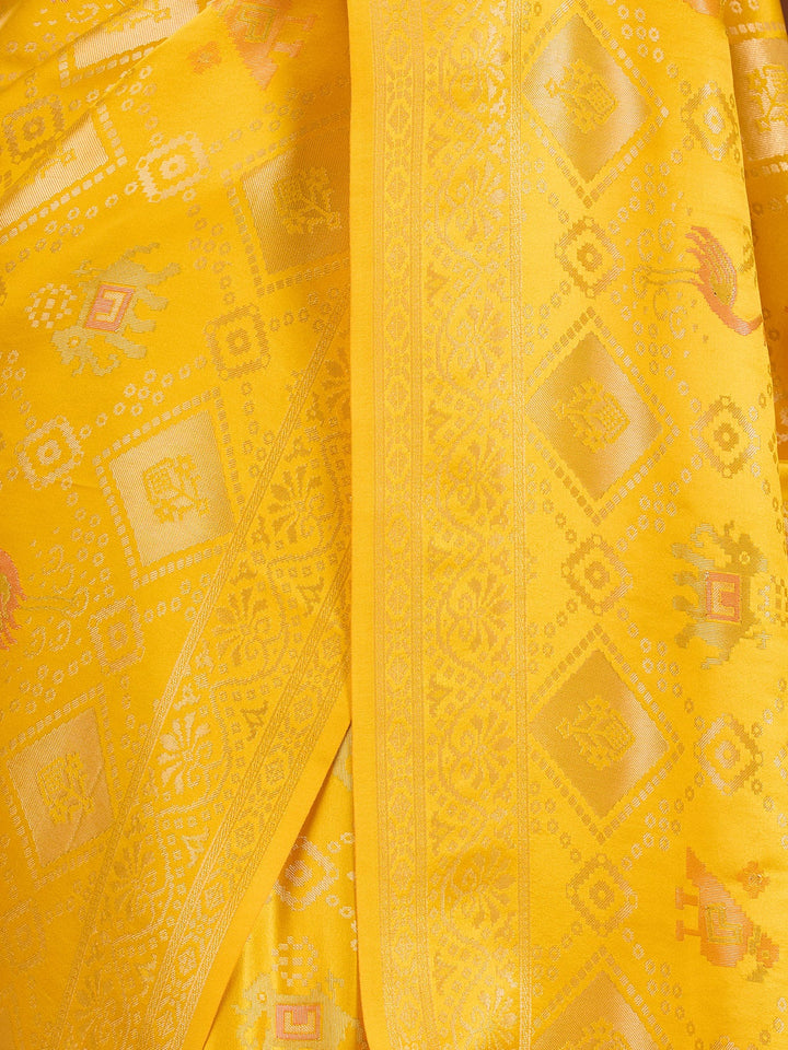 Yellow Patola Art Silk Saree