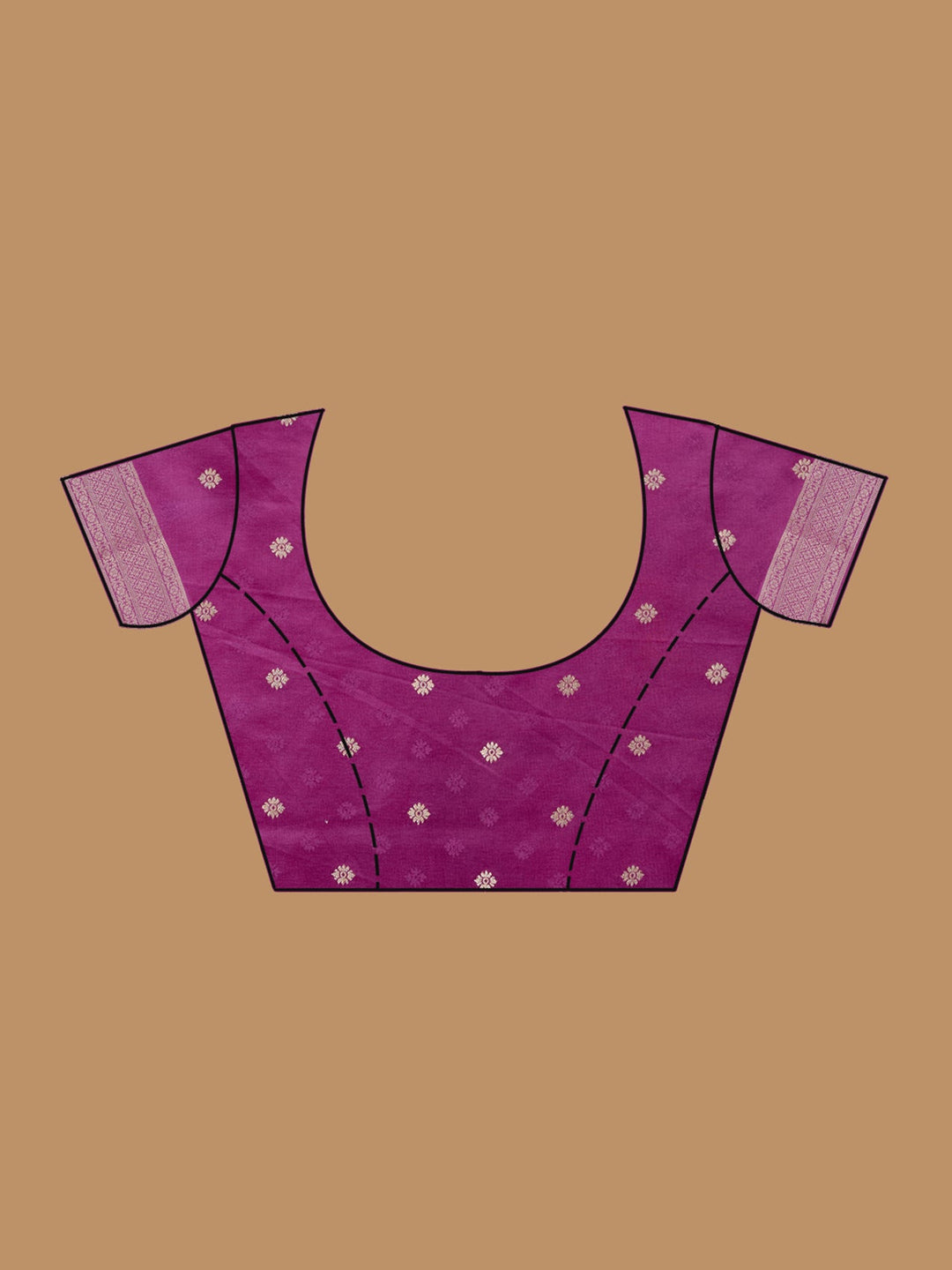 Purple Silk Jaal Saree With Matching Blouse Piece