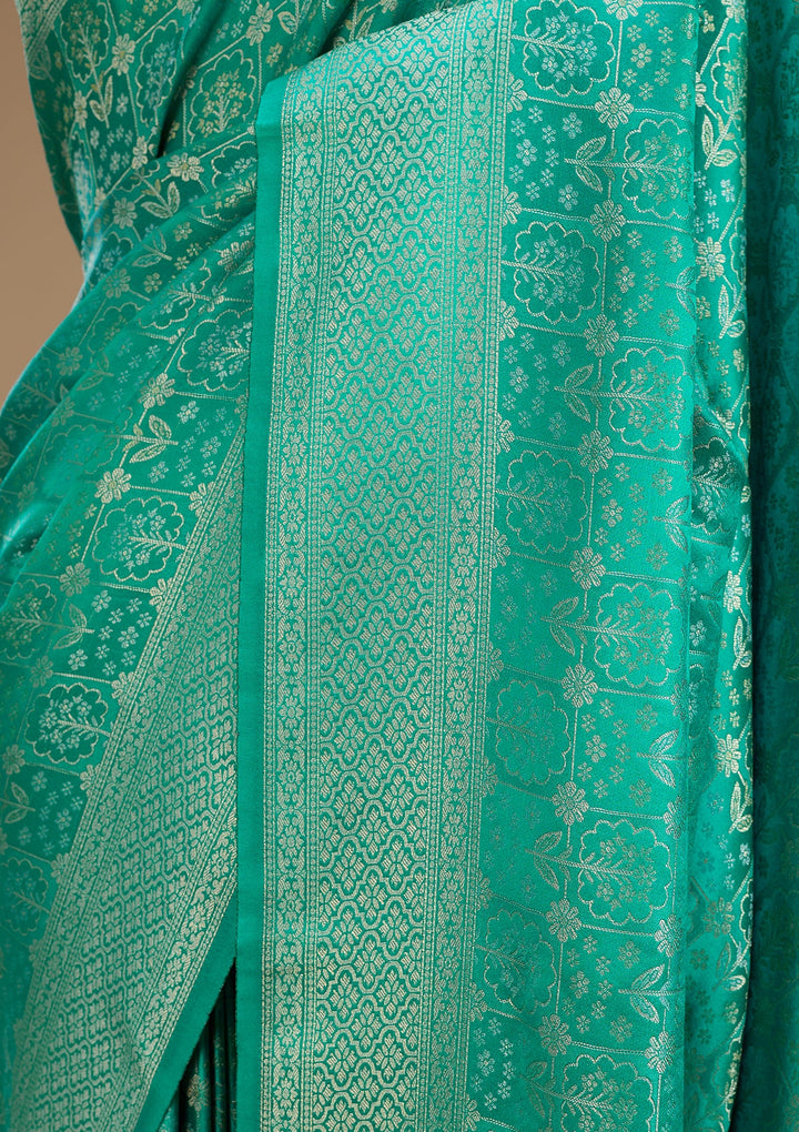 Turquoise Blue Kanjivaram Art Silk Saree