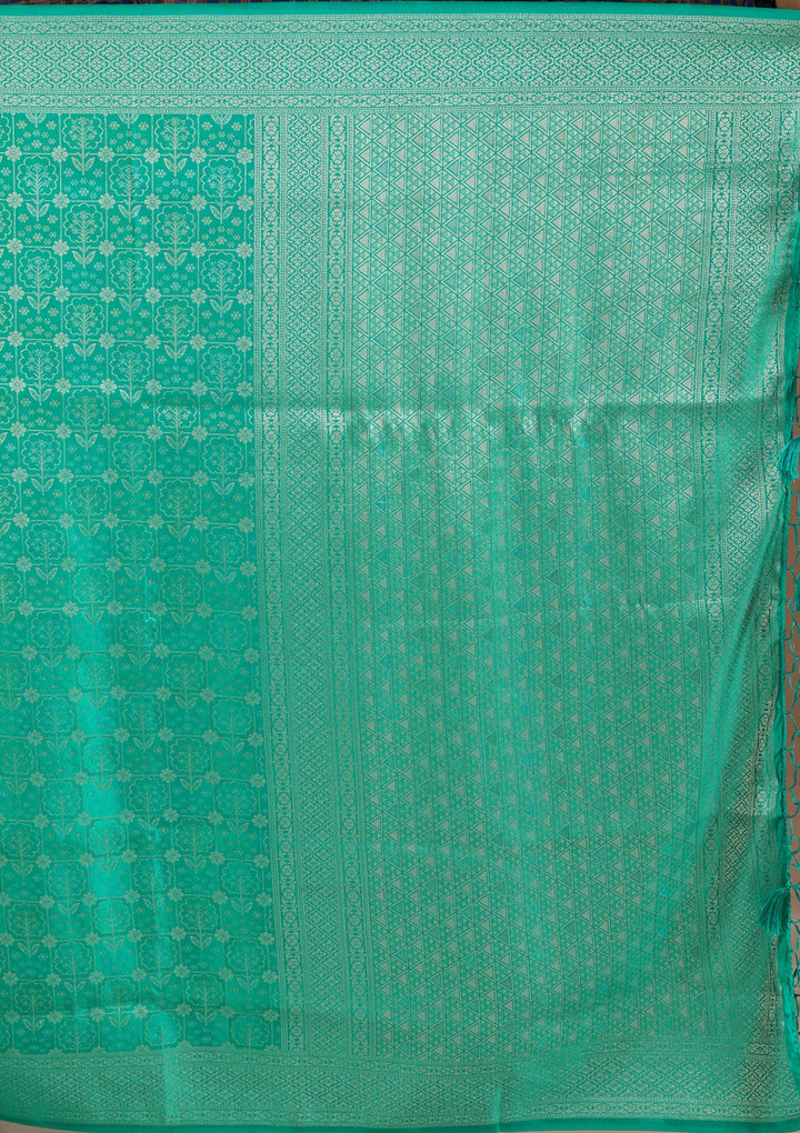 Turquoise Blue Kanjivaram Art Silk Saree