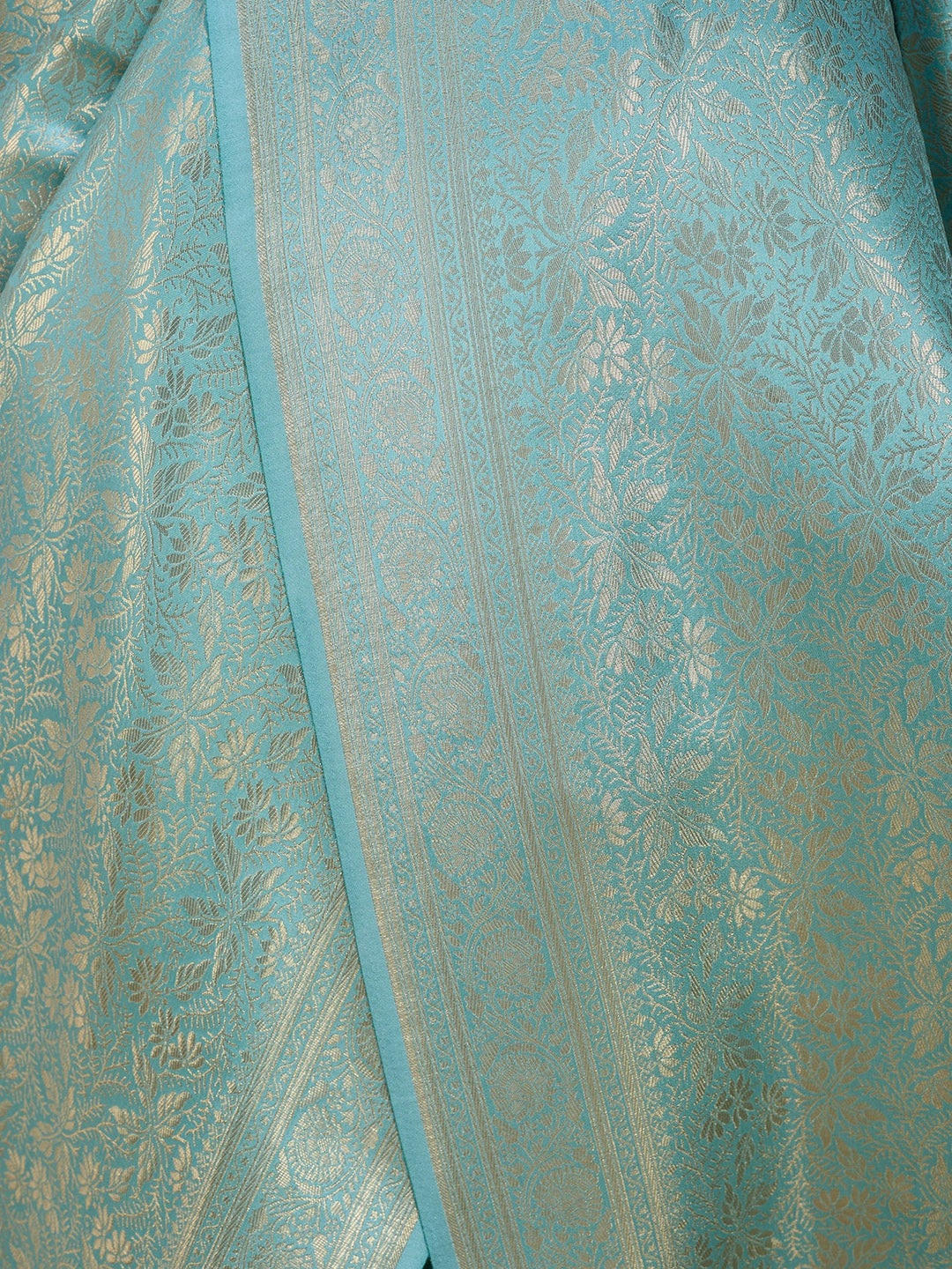 Sky Blue Silk Jaal Saree With Matching Blouse Piece