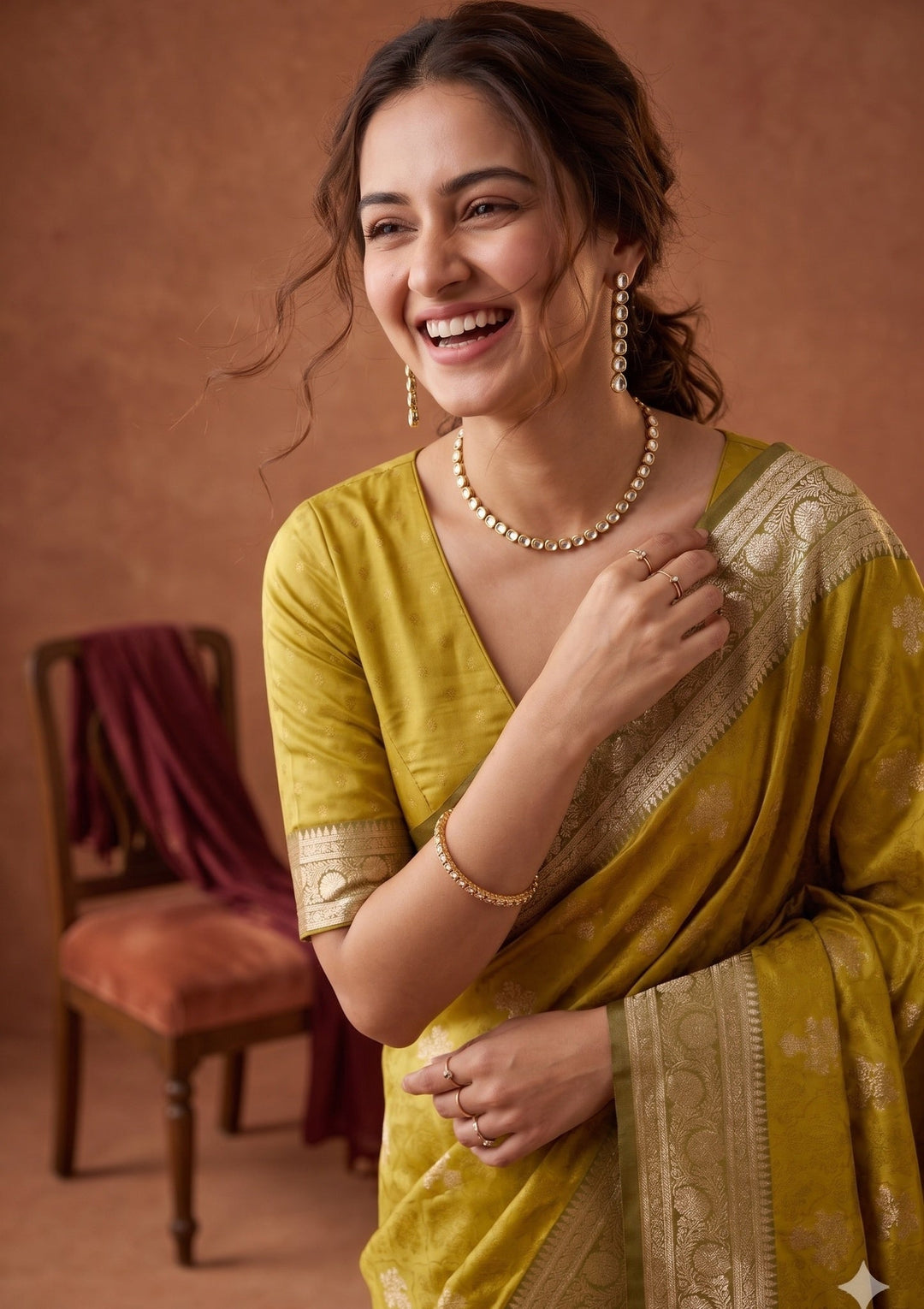 Yellow Banarasi Art Silk Saree
