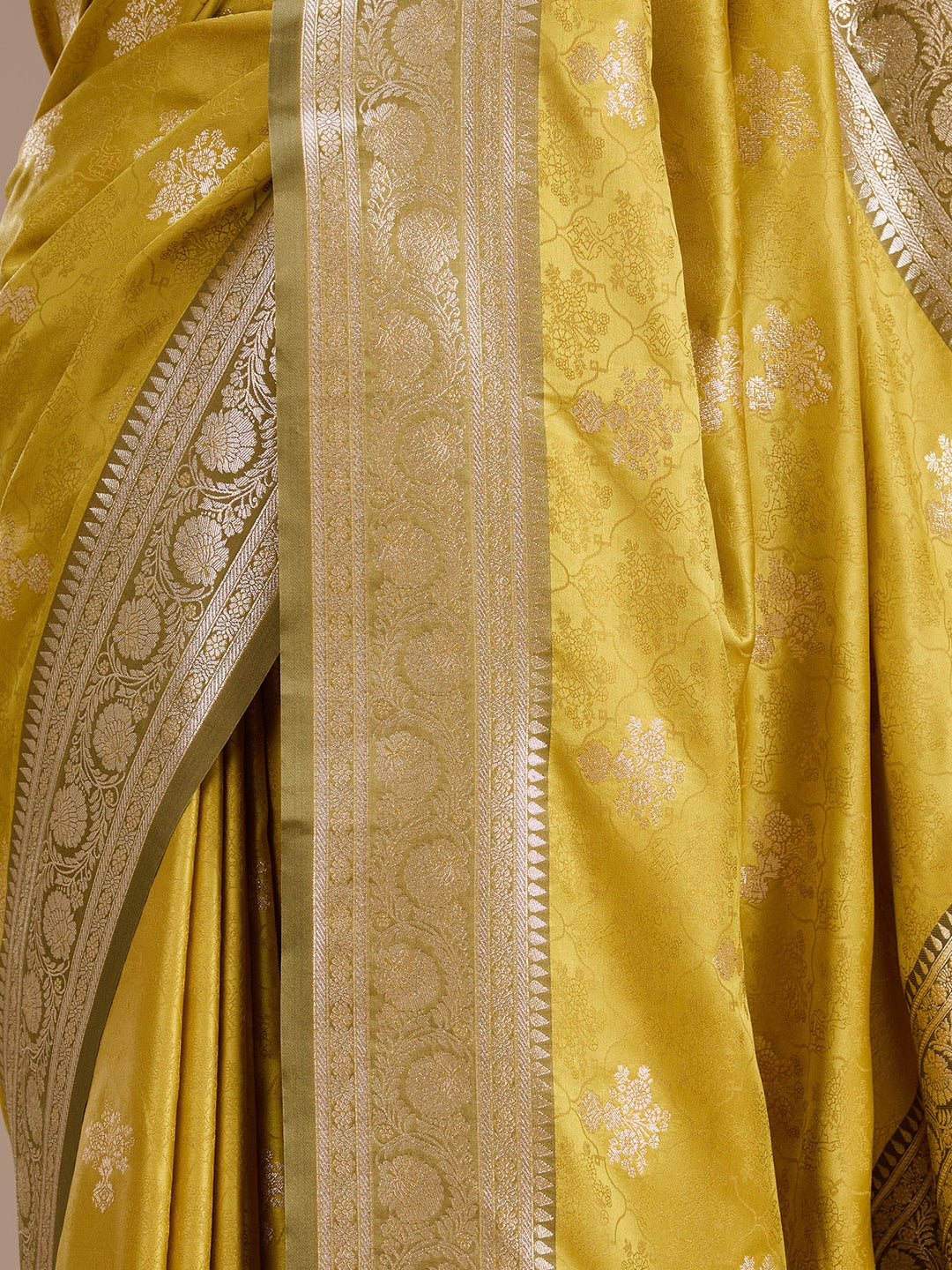 Yellow Banarasi Art Silk Saree