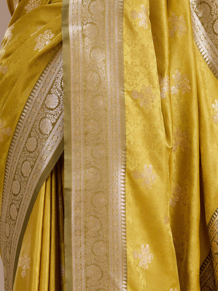 Yellow Banarasi Art Silk Saree