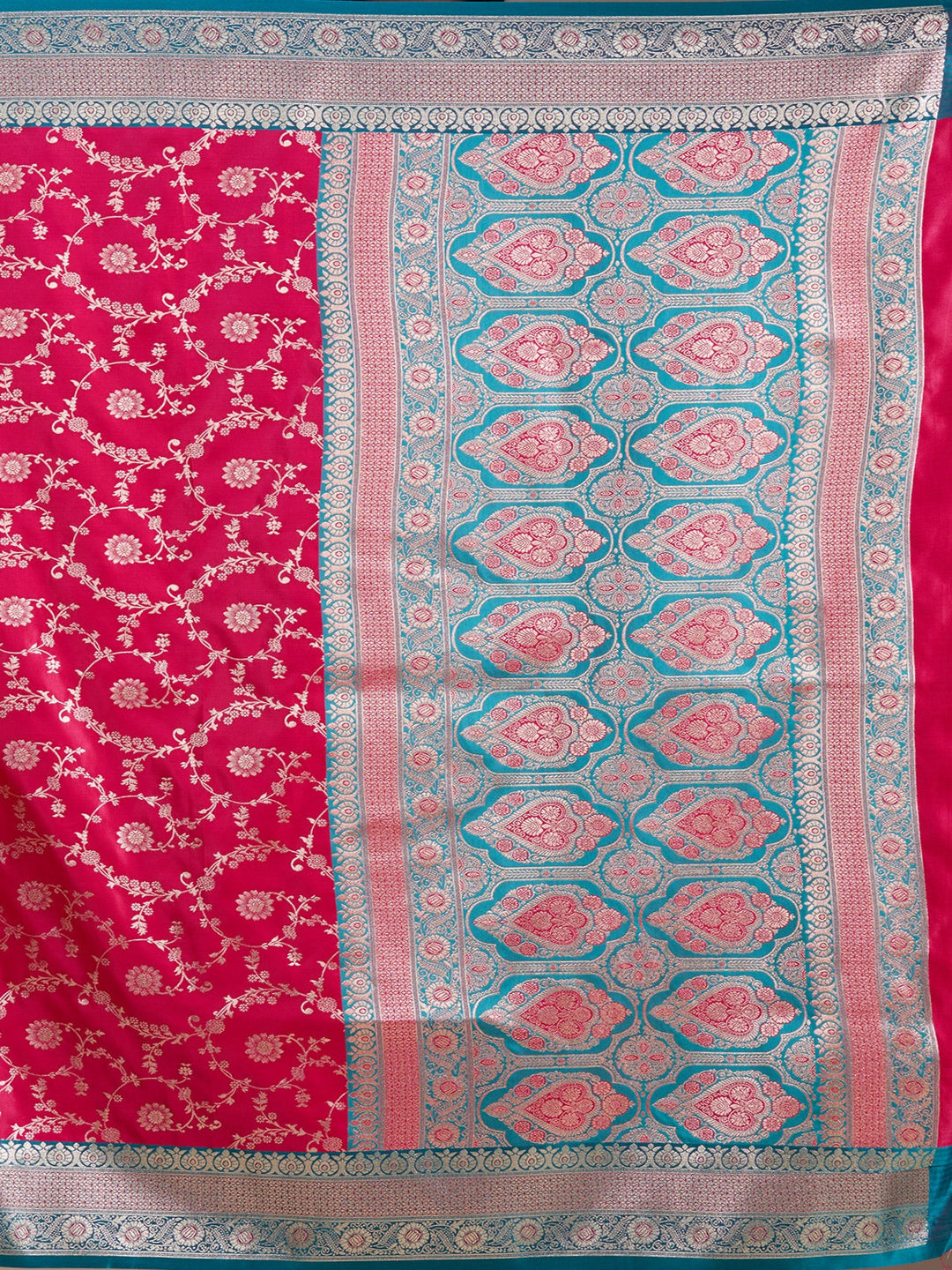 Rani Pink Banarasi Art Silk Saree