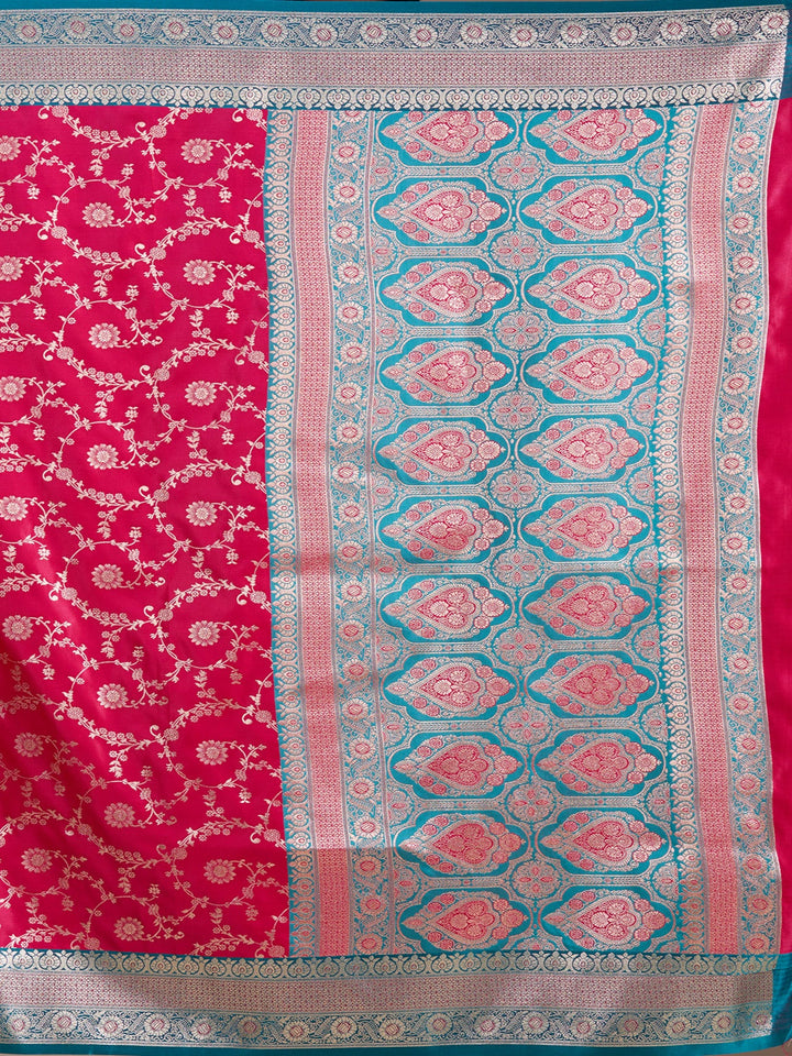 Rani Pink Banarasi Art Silk Saree