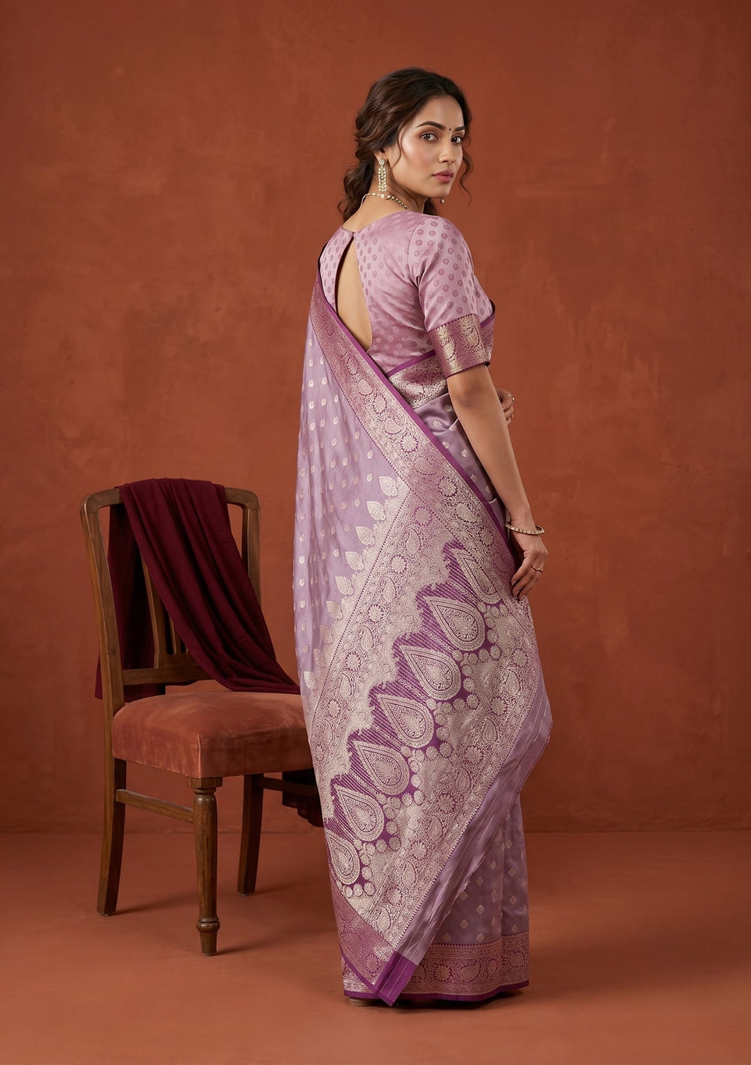 Lavender Banarasi Art Silk Saree
