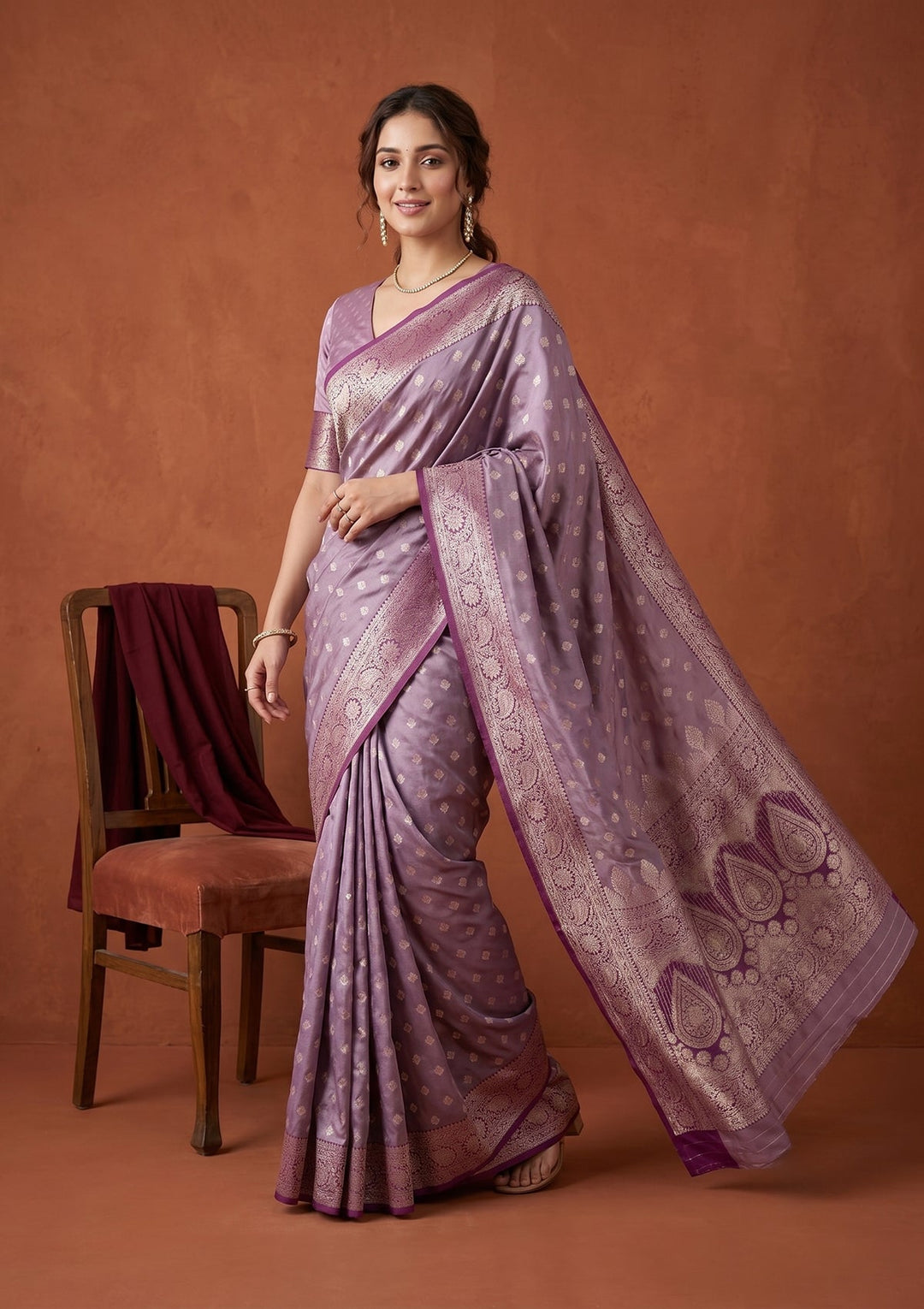 Lavender Banarasi Art Silk Saree
