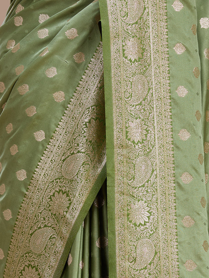 Pista Green Banarasi Art Silk Saree
