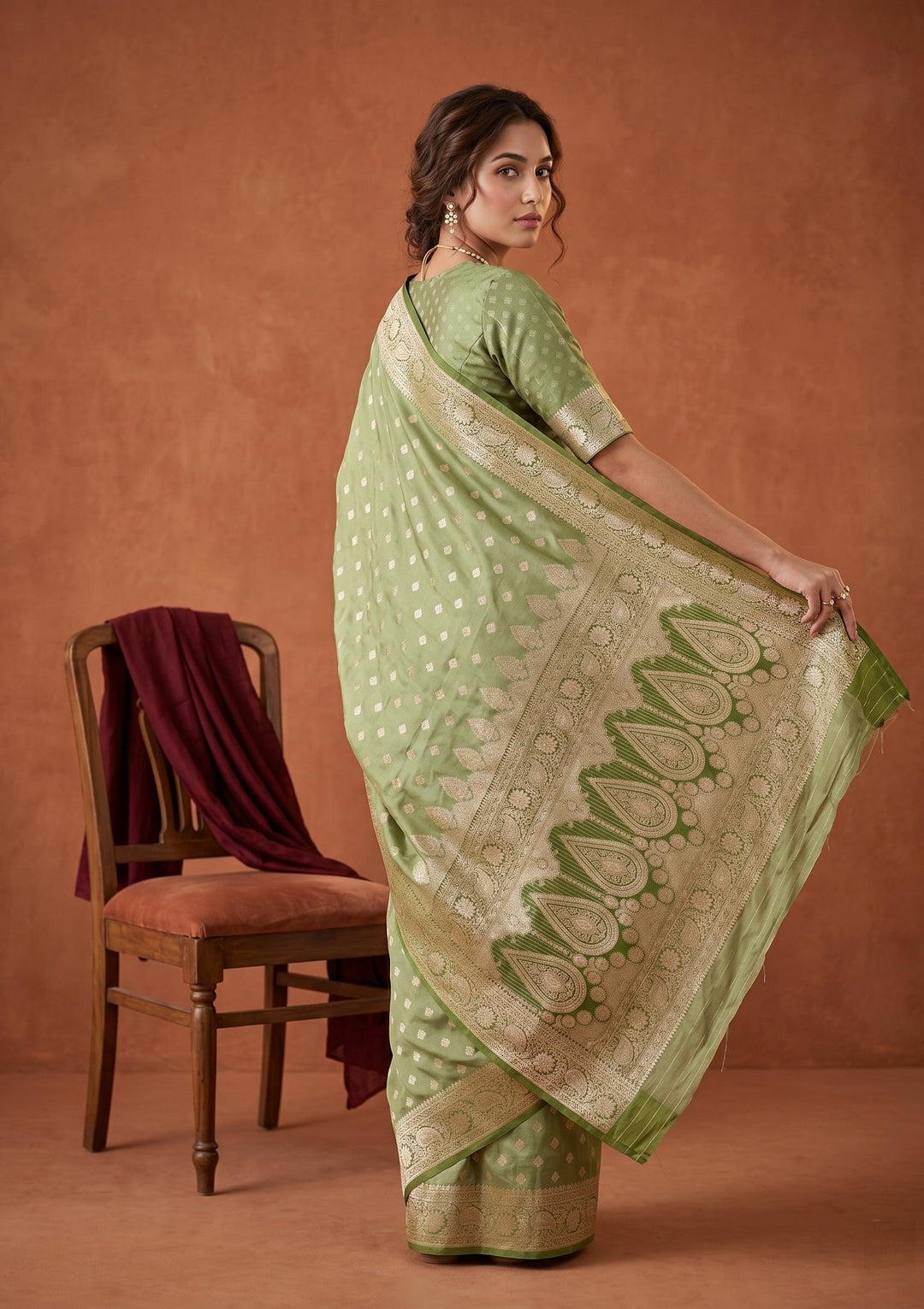 Pista Green Banarasi Art Silk Saree