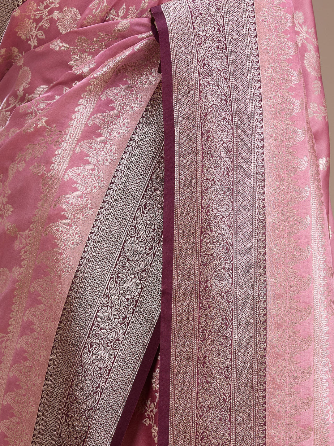 Pink Banarasi Art Silk Saree