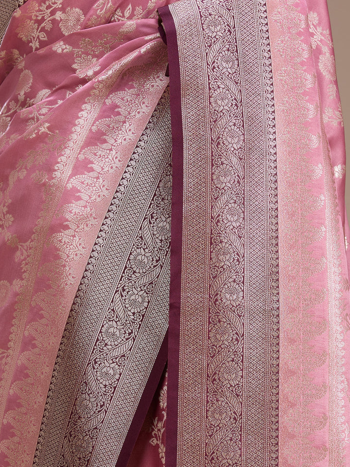 Pink Banarasi Art Silk Saree