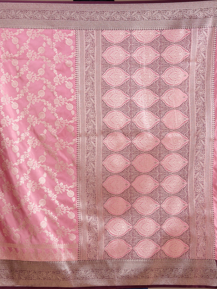 Pink Banarasi Art Silk Saree