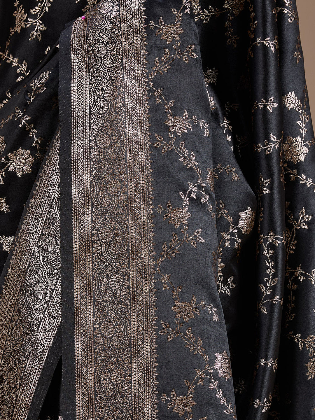 Black Banarasi Art Silk Saree