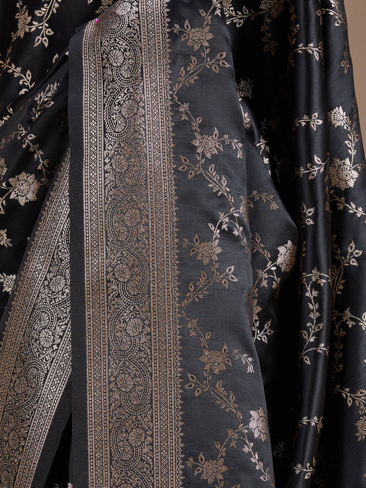 Black Banarasi Art Silk Saree