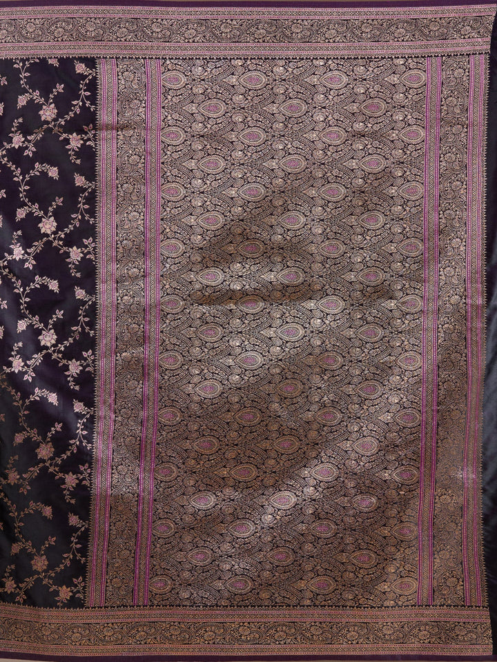 Wine Banarasi Art Silk Saree