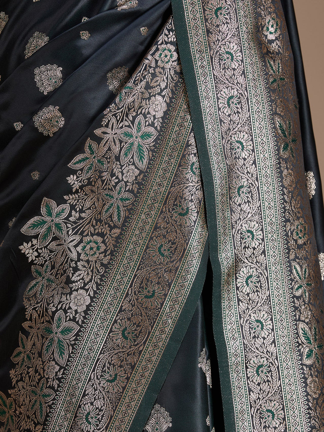 Bottle Green Banarasi Art Silk Saree