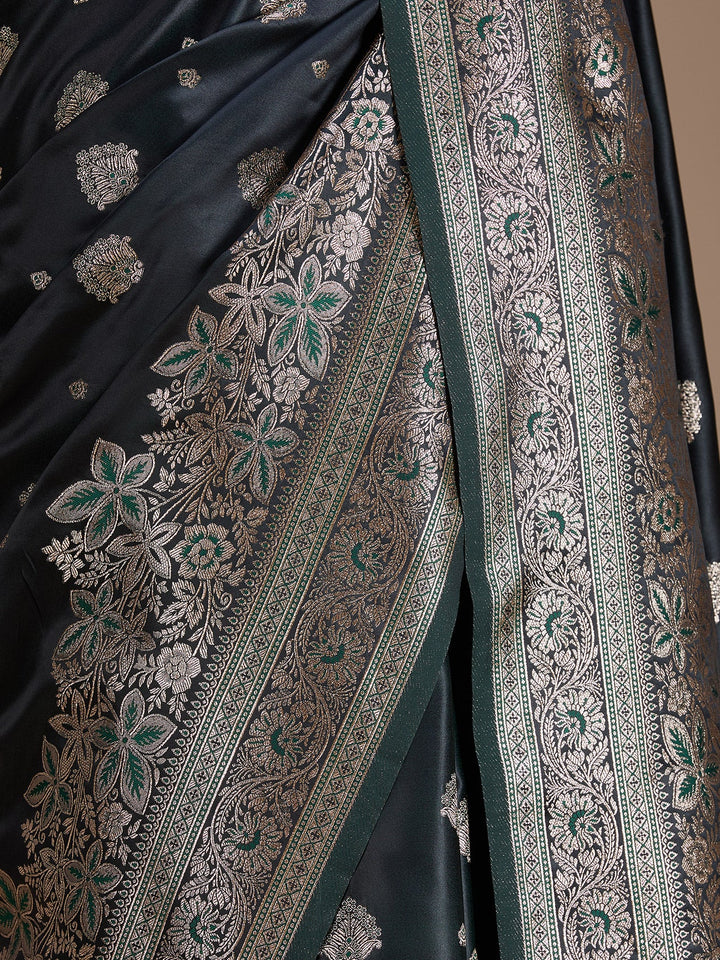 Bottle Green Banarasi Art Silk Saree