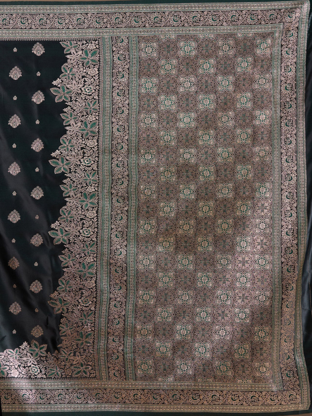Bottle Green Banarasi Art Silk Saree