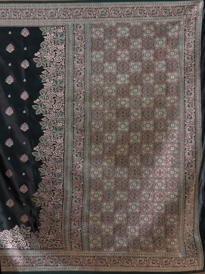 Bottle Green Banarasi Art Silk Saree