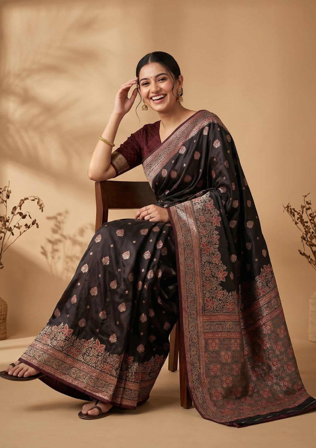 Maroon Banarasi Art Silk Saree