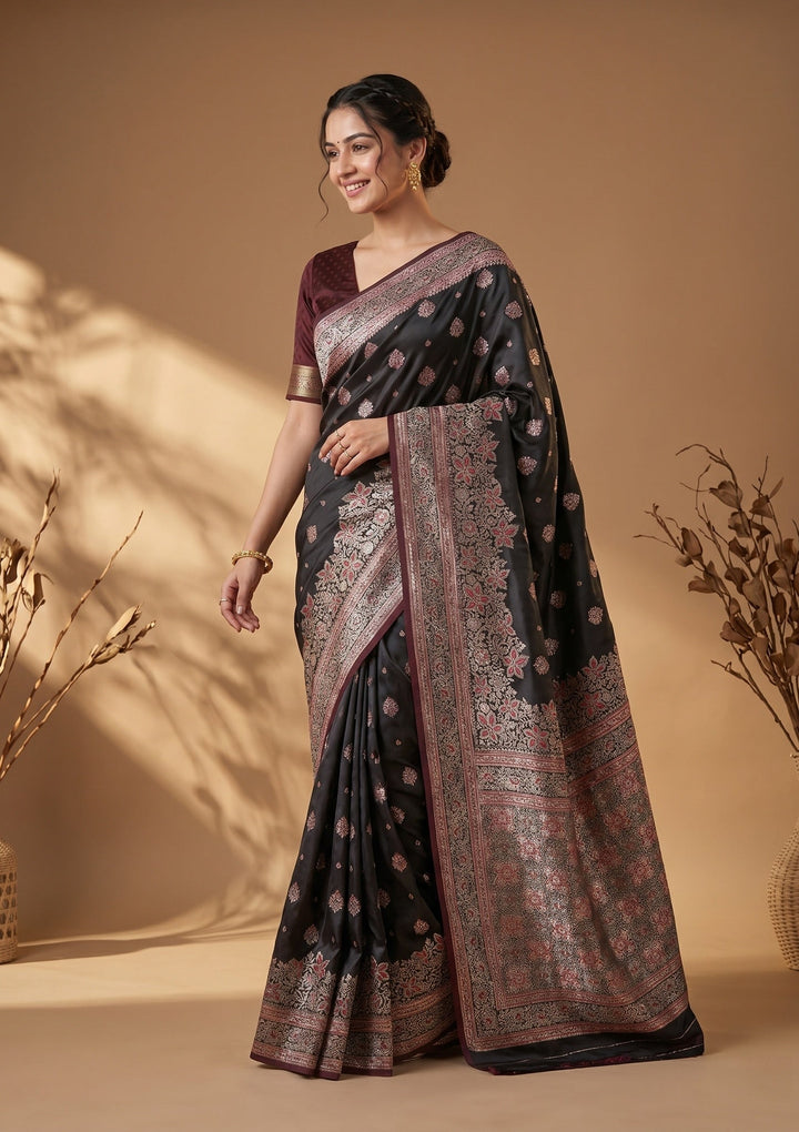 Maroon Banarasi Art Silk Saree