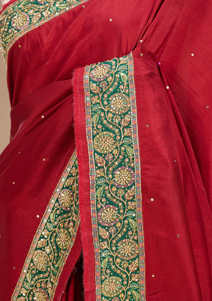 Maroon Banarasi Art Silk Saree