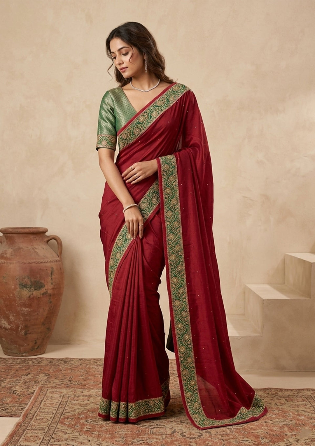 Maroon Banarasi Art Silk Saree