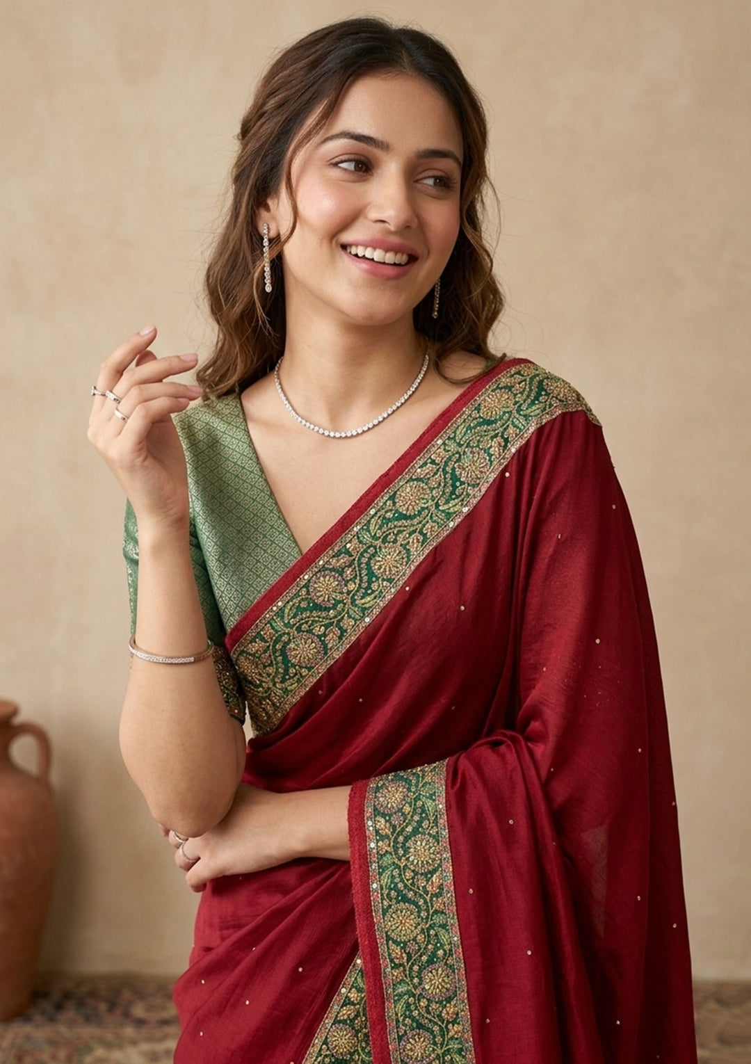 Maroon Banarasi Art Silk Saree